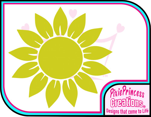 Flower sun vinyl sticker - flower,