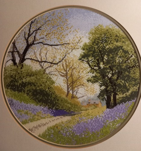 Framed embroidery woodland
