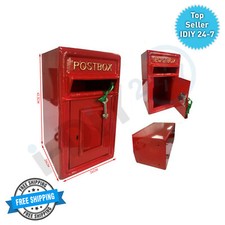 Rolson Floor Mounting Cast Iron Post Box Postal Box Red British Mailbox