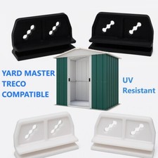 Yardmaster Treco Metal Shed Door Runner Slider replacement x2 White Black