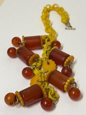 Phenolic Amber Bakelite Plastic Piece by Jan Carlin American Jewellery Artist