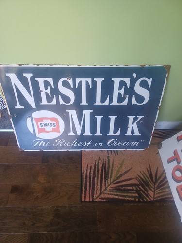 Vintage nestles milk enamel - vintage,
