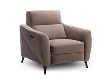 Nest Hugo Power Armchair in Taupe with Black Metal Legs RRP £1399