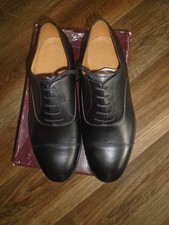 RAF MENS BLACK LEATHER OFFICERS SHOES SIZE 12L WIDE WIDTH GENUINE ISSUE