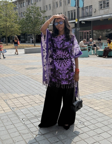 Women purple tie - tie, dye
