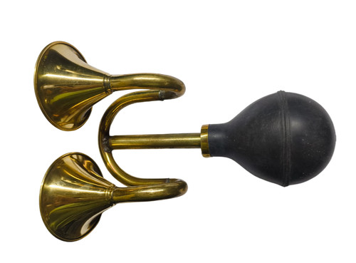 Vintage brass bugle - horn, retro