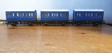 Hornby CR Caledonian or SDJR Somerset Dorset Joint Railway 4 Wheel coaches x3