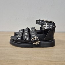 Dr Martens Clarissa Metal Hardware Leather Gladiator Chunky Sandal Size Uk 6