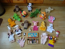 Bundle 26 x Plush HAND / GLOVE & FINGER PUPPETS Soft Toys 20 ins Long max