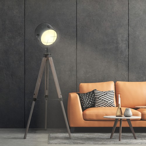 Tripod floor lamp steel pine - tripod,