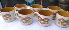 Vintage 70s Mid Century Royal Worcester Palissy Kalabar Coffee Tea Cups  x 7