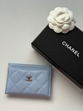 Chanel Caviar Card Holder Baby Blue