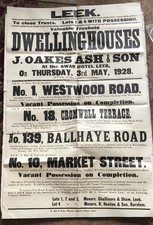 Leek Staffordshire Swan Hotel 1928 Large Decorative Poster