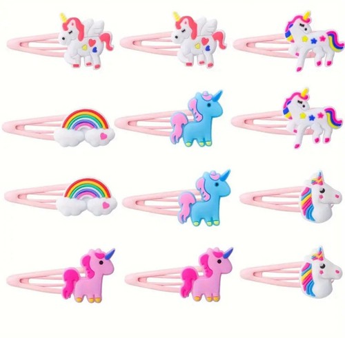 Unicorn rainbow hair clips - unicorn/rainbow,