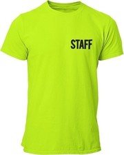 Men's Staff T-Shirt Screen Print Tee (Neon, Chest & Back) Event Bar Festival