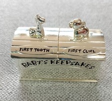 Silver Plated Baby Keepsake Box. Two compartments. 87.5 g. Free UK Postage