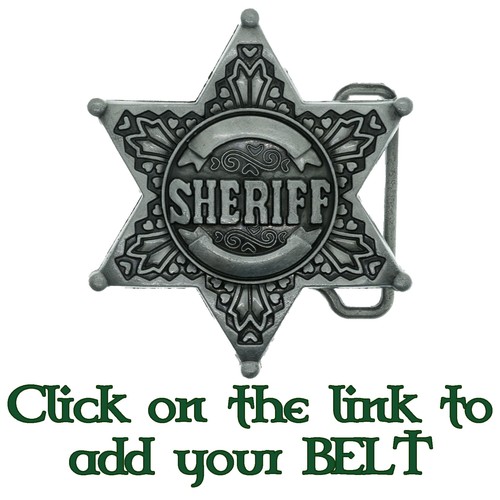 Sheriff badge belt buckle - badge, star