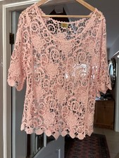 PINK CROCHET KNITTED COTTON