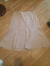 Ladies Damart Size 18 Beige Elasticated Flare Skirt