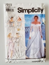 Simplicity Off The Shoulder Wedding Dress Bridal Gown Sewing Pattern Bust 38-40