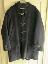 Aquascutum Men's XL Wool Duffle Coat House Check Inner Antler Buttons