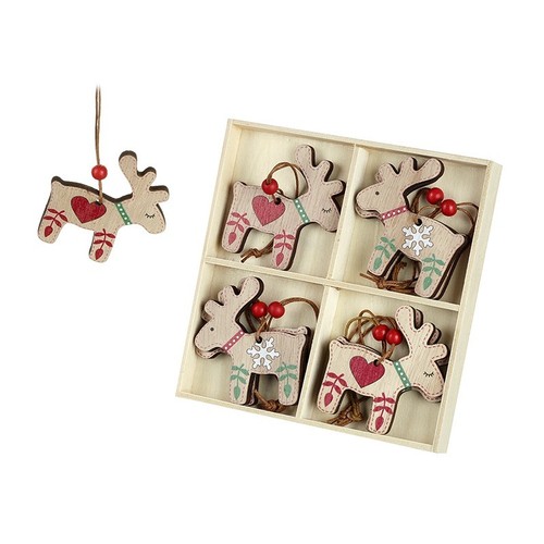 Wooden reindeer ornaments box - reindeer,