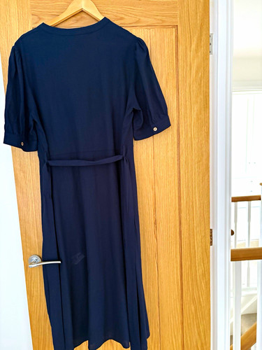 Apricot navy viscose belted - apricot,