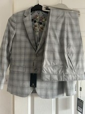 Brand New Boys Grey Check Suit