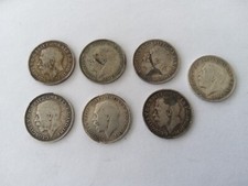 7 George V Silver 3 Pence