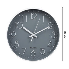 30cm Modern Wall Clock Dinner Vintage Home Office Dining Room Glass Face Clocks