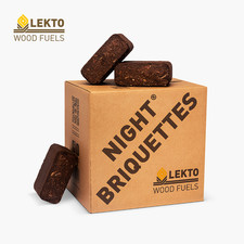 Lekto Woodfuels Night Briquettes - 20kg (20 Briquettes), Up to 8 Hour Slow Burn