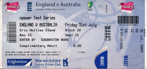 Cricket ticket england - england, v