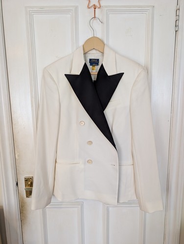 White ralph lauren wool blazer - white,