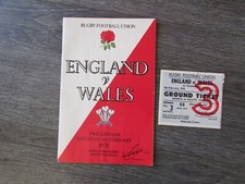England v Wales 1978 at Twickenham Rugby Union Programme & Match Ticket