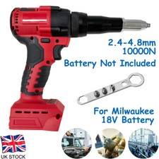 Cordless Brushless Electric Rivet Gun 2.4-4.8mm Wrench For Milwaukee 18V Battery