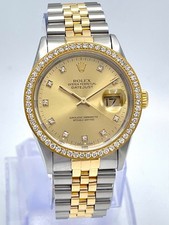 Rolex Datejust 16233 36mm Factory Champagne Diamond Dial Jubilee Diamond Bezel