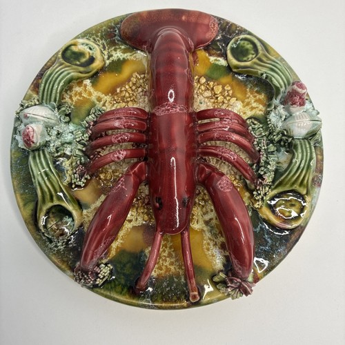 Majolica lobster plate palissy - plate,