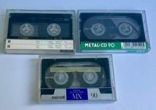 ? 3x Maxell MX-90 Type IV Metal Cassette Tapes – Used – With Stickers & Inserts