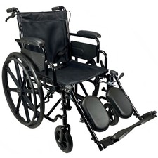 Lightweight Folding Wheelchair Elevating Padded Leg Rest Supports Self Propelled