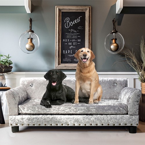Velvet tufted dog sofa bed - velvet,