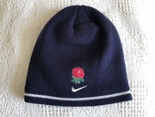 Men’s Blue Vintage Nike England Rugby Beanie Hat One Size Excellent Condition