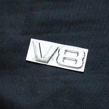 1x Silver Chrome V8 Huge Metal