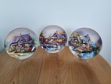 Royal Doulton decorative plates X 3 lamp post Lane Lilac Bend Rosetree Pond