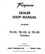 Massey Ferguson TE20 to TE30 all models dealers workshop manual