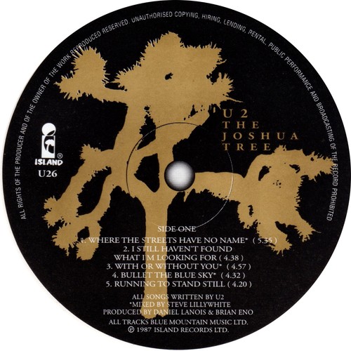 Record label vinyl - u2,