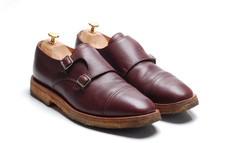 SANDERS x Mark McNairy Burgundy Monk Strap Shoes: `9025TGX` UK 10 US EU 44