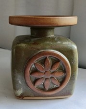 Vintage 1970 Louis Hudson Trequoit Pottery Vase / Candle Holder