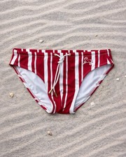 Vintage Maroon Stripe Swim