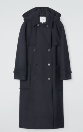 New cos navy wool long - cos,