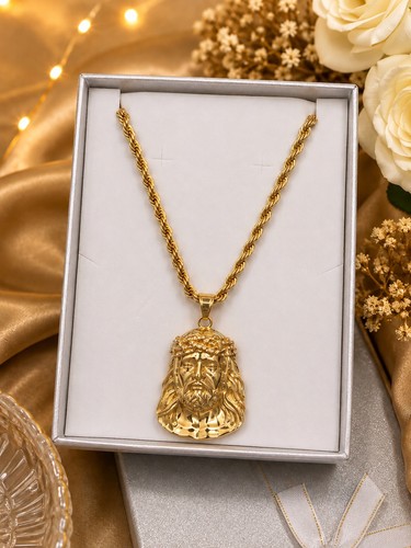 18k gold jesus piece - piece, pendant